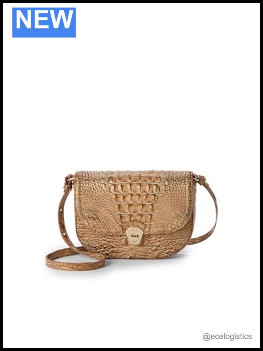 Leather Crossbody Satchel with Turn-Lock Closure and Adjustable Strap